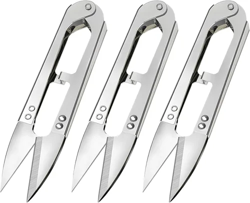 3 tijeras de coser, cortador de hilo multiusos de clip rápido, cortador de hilo de pesca portátil para bordar, mini tijeras para coser,