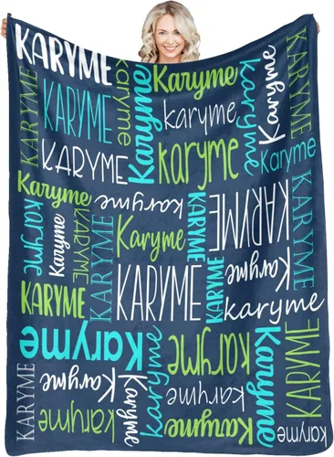 Miniatura 16 de Mantas personalizadas con nombres, regalos para bebés, niñas y niños, manta personalizada de vellón suave y sherpa con nombre para niños y adultos