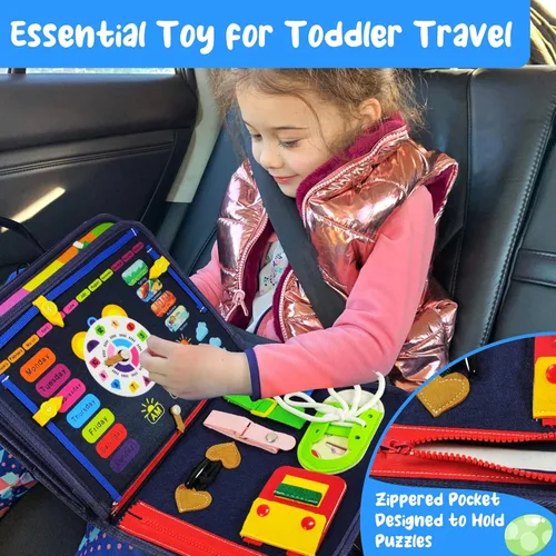 Miniatura 4 de TenFans Tablero de Actividades - Juguetes Montessori para niños de 3+ años - Juguetes sensoriales para niños pequeños de 3-5 años - Regalos