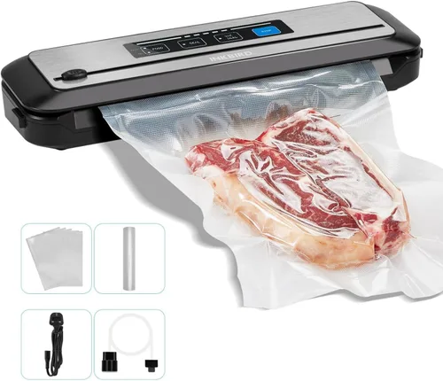 Máquina selladora al vacío Inkbird con kit de iniciación, máquina automática de sellado al vacío PowerVac para conservación de alimentos, modos de