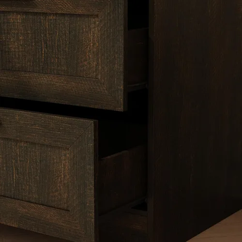 Miniatura 7 de Armario con espejo, Armario de 3 puertas con 4 cajones, estantes, barra para colgar, Armario moderno para dormitorio con asas doradas, gabinete
