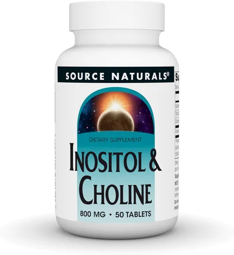 Source Naturals Inositol y colina, apoya la función nerviosa saludable* - 800 mg -50 tabletas vegetarianas
