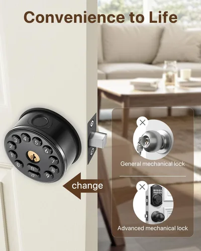 Miniatura 7 de Cerradura de puerta inteligente con huellas dactilares con teclado, control de aplicación, desbloqueo automático, cerrojo electrónico para puerta