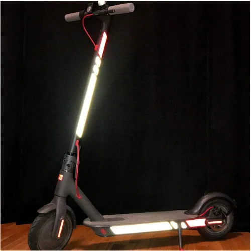 Miniatura 2 de Adhesivos reflectantes para scooter eléctrico XIAOMI M365 Ninebot ES1 ES2 ES3 ES4, impermeable noche reflectante película calcomanía calcomanía