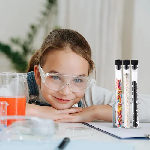 Miniatura 3 de Hoteam 100 tubos de ensayo de plástico con tapas, tubos de ensayo transparentes de 0.8 fl oz para plantas, suministros para fiestas, instalar negro