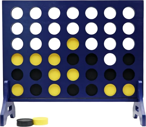 Miniatura 74 de Tailgating Pros Cuatro en una fila gigante azul marino premium con funda de transporte – Juego de patio al aire libre de gran tamaño – ¡Muchos