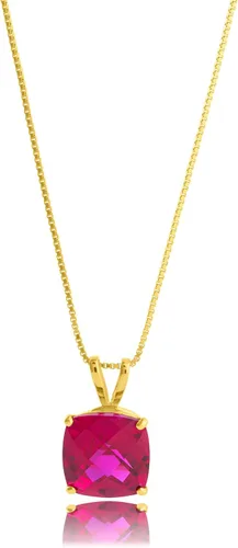 Miniatura 29 de MAX + STONE Cushion Cut Gemstone Necklace 8mm Solitaire Birthstone Necklace for Women Gemstone Pendant Necklaces with 18 inch Box Chain