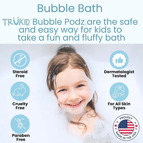 Miniatura 3 de TruKid Bubble Podz - Baño de burbujas para niños, niños pequeños y bebés, bomba de baño suave y refrescante sin lágrimas para piel sensible