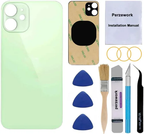Miniatura 12 de Reemplazo de cristal trasero OEM para iPhone 12 mini 5.4 pulgadas (negro) con kit de herramientas de reparación