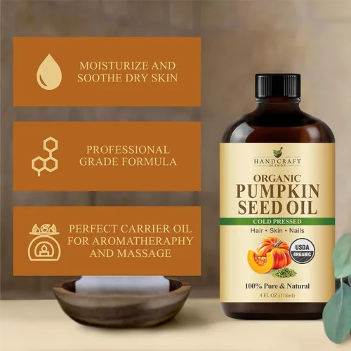 Miniatura 7 de Handcraft Blends Aceite de Semilla de Calabaza Orgánico Prensado en Frío en Botella de Vidrio - 4 Fl Oz - 100% Puro y Natural - Aceite Portador