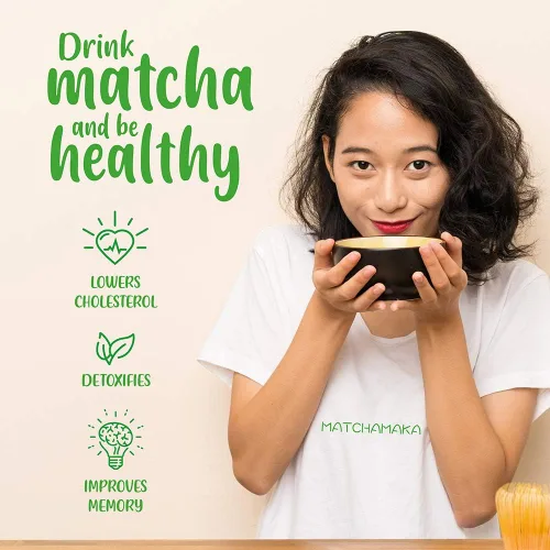 Miniatura 7 de Batidor de té verde matcha prémium – 100 puntas – MATCHAMAKA tradicional japonés de bambú matcha – té verde, leche matcha, polvo ceremonial matcha