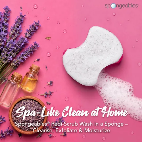 Miniatura 2 de Spongables Pedi Scrub - Esponja exfoliante para pies de 5+ lavados, lavanda, 6 unidades Aceite de árbol de té de lavanda Viaje