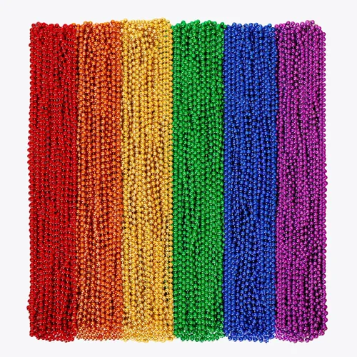 Miniatura 15 de Huskein 120 accesorios de Mardi Gras, collar de cuentas de 33 pulgadas, cuentas de Mardi Gras, collar de cuentas negras, cuentas a granel para Negro