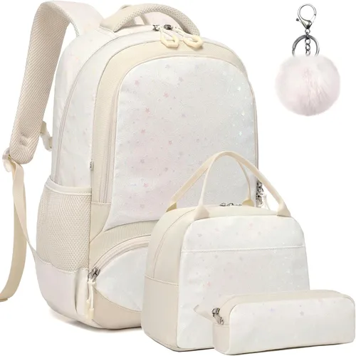 Miniatura 104 de Juego de mochila para niñas y adolescentes, mochila escolar para niños con bolsa para el almuerzo, estuche para lápices, mochilas escolares
