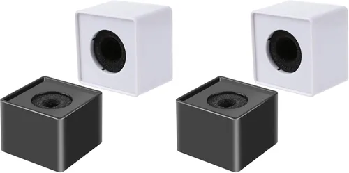 Miniatura 7 de 2 piezas portátil cuadrado en forma de cubo micrófono entrevista micrófono bandera bandera logo superior ABS material, blanco y negro