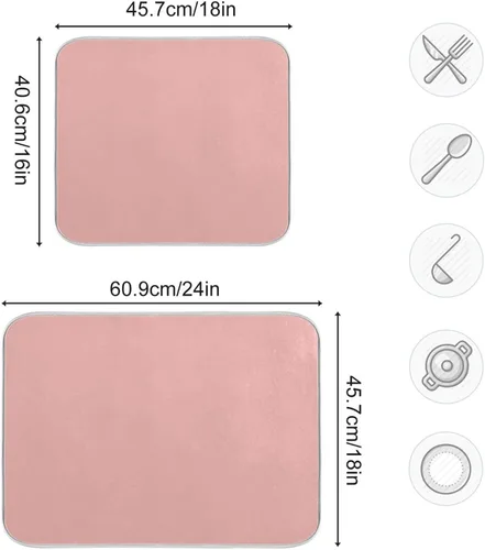 Miniatura 46 de Tapete rojo para secar platos pequeños, accesorios de cocina, tapete escurridor de platos de microfibra, resistente al calor, 16 x 18 pulgadas