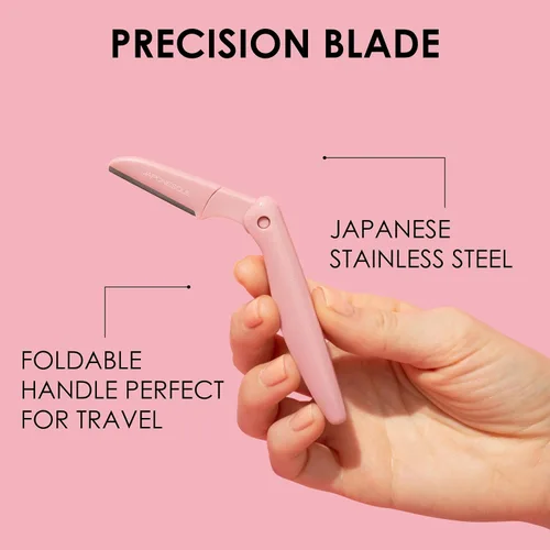 Miniatura 6 de JAPONESQUE Maquinillas de afeitar faciales plegables Dermaplaner - Juego de 3 piezas, kit de maquinilla de afeitar para cejas y cabello facial - Una
