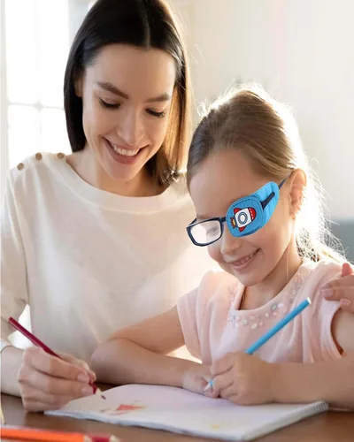 Miniatura 7 de Parches para ojos para niños, 6 piezas de parche para ojos izquierdo para niños, parche reutilizable para ojos perezosos, tratamiento de ambliopía
