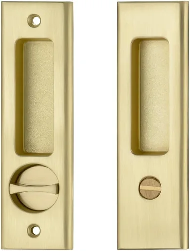 Miniatura 9 de NCL Hardware Manija de puerta corredera para baño, manija de puerta de granero, cerradura de bolsillo redonda de privacidad (níquel satinado)