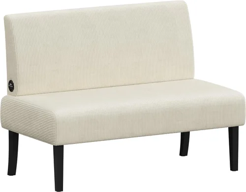 Miniatura 14 de Yaheetech Mini sofá pequeño sin brazos para dormitorio, tela de pana y fácil montaje, para espacios pequeños, sala de estar, dormitorio, oficina