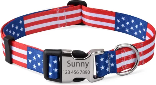 Miniatura 13 de Collares de perro personalizados Mihqy, collar de perro personalizado con nombre y número de teléfono, múltiples patrones y 4 tamaños, collar