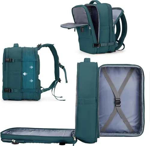 Miniatura 19 de coowoz Mochila grande de viaje para mujeres y hombres, mochila de transporte, mochila para senderismo impermeable, mochila deportiva para Rosa