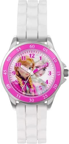 Miniatura 3 de Disney FZN3550 Frozen Anna and Elsa Reloj para niños con banda de goma blanca Blanco Movimiento de cuarzo