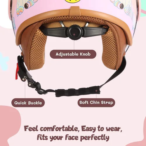 Miniatura 3 de Cascos de motocicleta de cara abierta 3/4 para niños de 4 a 15 años de edad, cascos de bicicleta de tierra ATV para niños jóvenes, casco medio