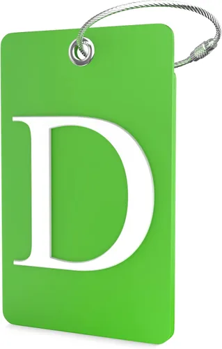 Miniatura 82 de Shacke Etiquetas iniciales sin privacidad para maleta y equipaje con bucle de metal, Verde