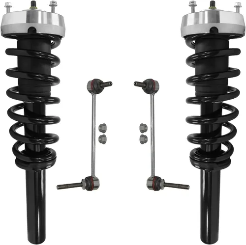 Miniatura 35 de Detroit Axle - Kit de puntales delanteros 2WD para Ford F-150 2005-2008 Lincoln Mark LT 2005-2008, 2 puntales con muelle helicoidal, 2 enlaces