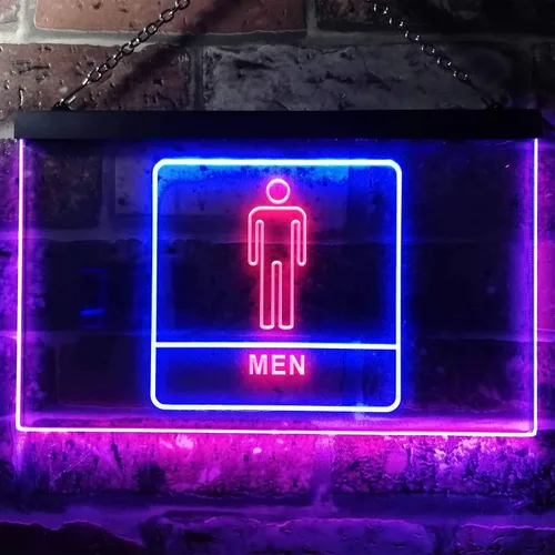Miniatura 2 de ADVPRO Señal de neón LED de doble color para inodoro e inodoro para hombre, color azul y rojo, 12 "x 8.5" st6s32-i1015-br