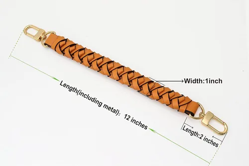 Miniatura 3 de GOXTECH Mango trenzado superior de piel auténtica de 12 pulgadas, adecuado para bolsas de cubo Hobo