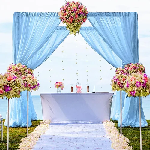 Miniatura 62 de DUOBAO Cortina de gasa naranja transparente de 10 pies, 2 paneles de 29 x 120 pulgadas, cortinas de tela de gasa para ceremonia de boda, cortinas