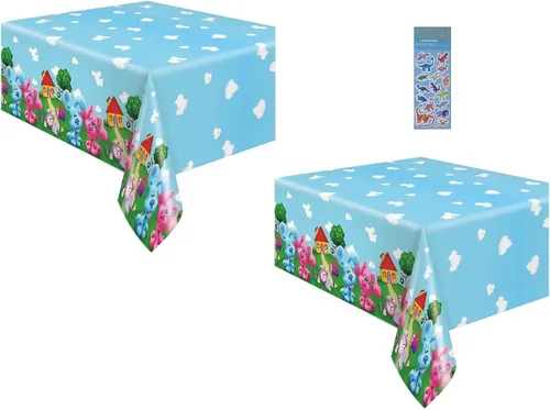 Unique Blue's Clues - Paquete de suministros de fiesta de cumpleaños para baby shower, incluye fundas de mesa de plástico, paquete de 2