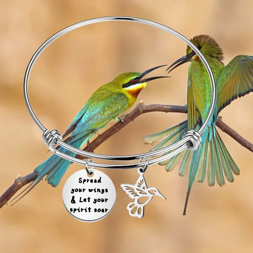 Miniatura 8 de HOLLP - Pulsera de abalorios para amantes de los pájaros y los pájaros, para extender tus alas y dejar que tu espíritu se despierte