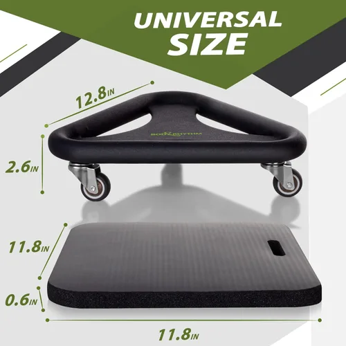Miniatura 6 de BODY RHYTHM Entrenador de entrenamiento de fuerza para abdominales y núcleos, máquina de ejercicio con ruedas abdominales con alfombrilla de rodilla