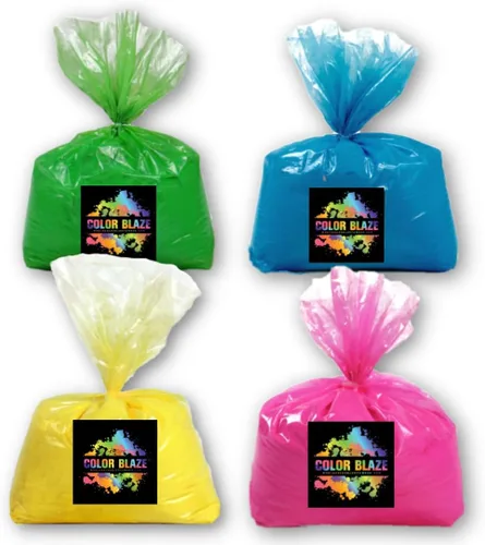 Color Blaze Color Run Powder – 5 libras de cada color – Rosa, azul, verde, amarillo – Polvo de color no tóxico, lavable – Paquete de 4 bolsas – 20
