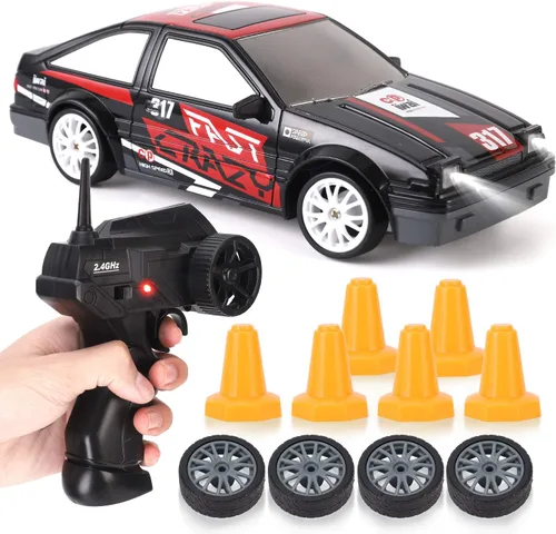Miniatura 9 de Liberty Imports RC Drift Car 1/24 2.4GHz 4WD Control remoto Sport Racing Vehículo en carretera con luz LED, baterías y neumáticos de deriva