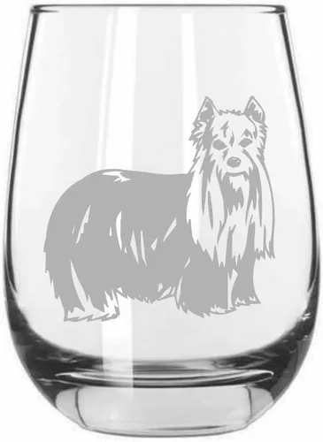 Miniatura 377 de Sakhalin Husky Dog - Copa de vino grabada personalizada de 15.25 onzas sin tallo