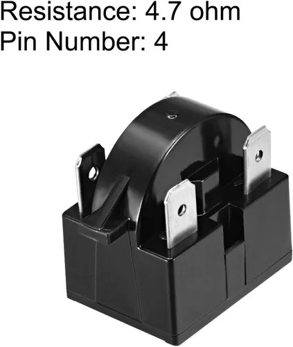 Miniatura 2 de uxcell 2 unids 4.7 Ohm 4 Pin Refrigerador Start Relay para Compresor Negro