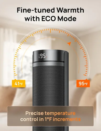 Miniatura 5 de Dreo – Calentador ambiental para habitación grande, calentador eléctrico de 23 pulgadas para uso en interiores, torre de 8 protecciones seguras