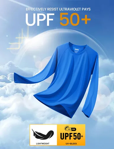 Miniatura 109 de MAGCOMSEN Camisas de manga larga para hombre, protección solar UPF 50+, camisetas atléticas para senderismo, correr, entrenamiento, protección