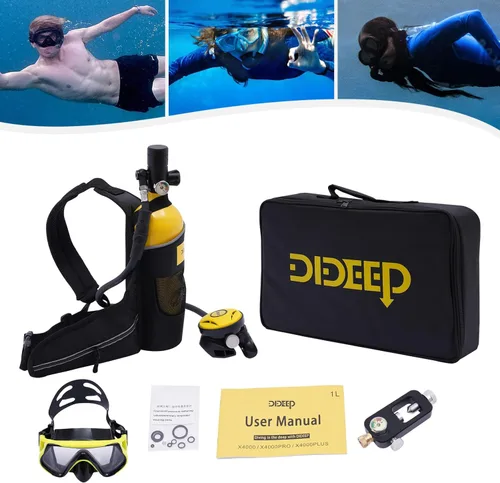 Miniatura 2 de Mini juego de buceo, tanque de buceo de 0.5L con bomba, kit de tanque de buceo de respiración subacuática de 4500 PSI, buceo, buceo, esnórquel