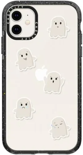 Miniatura 75 de CASETiFY Impact - Funda para iPhone 11 - Flower Power Retro - Negro Transparente
