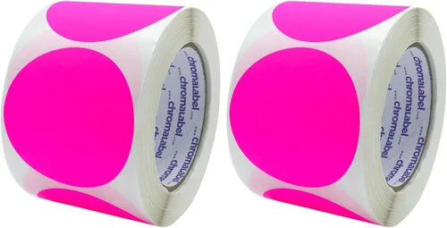 Miniatura 2 de ChromaLabel Etiquetas adhesivas circulares de 3 pulgadas, etiquetas adhesivas redondas de alta visibilidad, puntos adhesivos extraíbles, 500