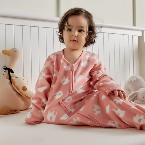 Miniatura 6 de DaysU Saco de dormir de micro forro polar para bebé de 18 a 24 meses con mangas largas de 1.5 TOG, manta cálida de felpa para bebé con cremallera