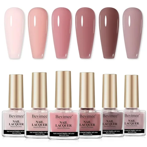 Miniatura 27 de Esmalte de uñas de secado rápido, color rosa, esmalte de uñas transparente, esmalte de uñas de secado rápido regular, a granel, sin gel, de larga