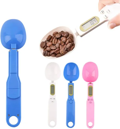 Miniatura 7 de Cuchara de báscula de alimentos, báscula de cocina portátil de alta precisión para el hogar, 1.1 lb/500 g (0.00 oz) LCD electrónico preciso