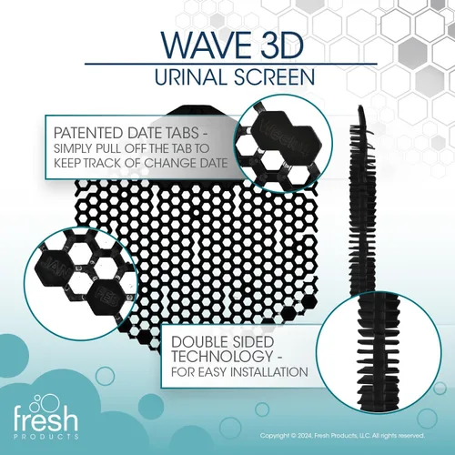 Miniatura 5 de Fresh Products Wave 3D, prácticamente elimina las salpicaduras de orina, uso de 30 días, fácil instalación, bacterias beneficiosas, fragancia