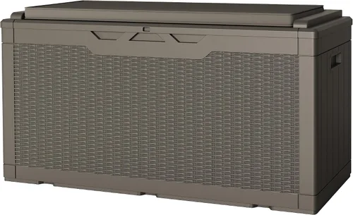 Miniatura 23 de JUMMICO Caja de resina de 31 galones, cajas de almacenamiento impermeables para interiores y exteriores para muebles de patio, cojines y Negro